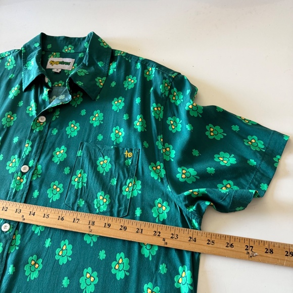 Tipsy Eleves Four Leaf Clover Casual Button Up Shirt Mens XL St. Paddy's Day - Picture 5 of 7
